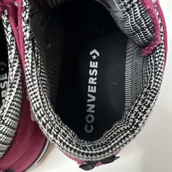 Converse All Star Mid Top Burgundy Cushion Tongue, Bows On Back Womens Size 9 - Picture 8 of 10